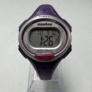 Timex Triathlon Ironman Digital Watch Women Purple Indiglo Water Resistant Works